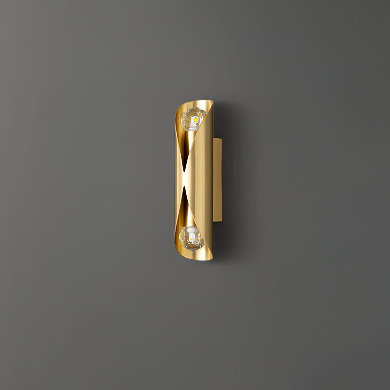Luxury Diamonds Brass Wall Sconce Modern Textured Glass Vanity Light