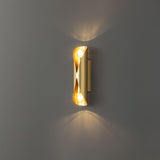 Luxury Diamonds Brass Wall Sconce Modern Textured Glass Vanity Light