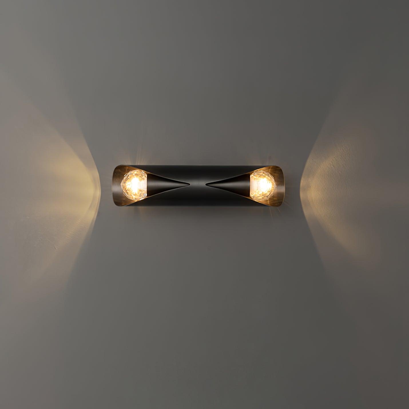 Luxury Diamonds Brass Wall Sconce Modern Textured Glass Vanity Light