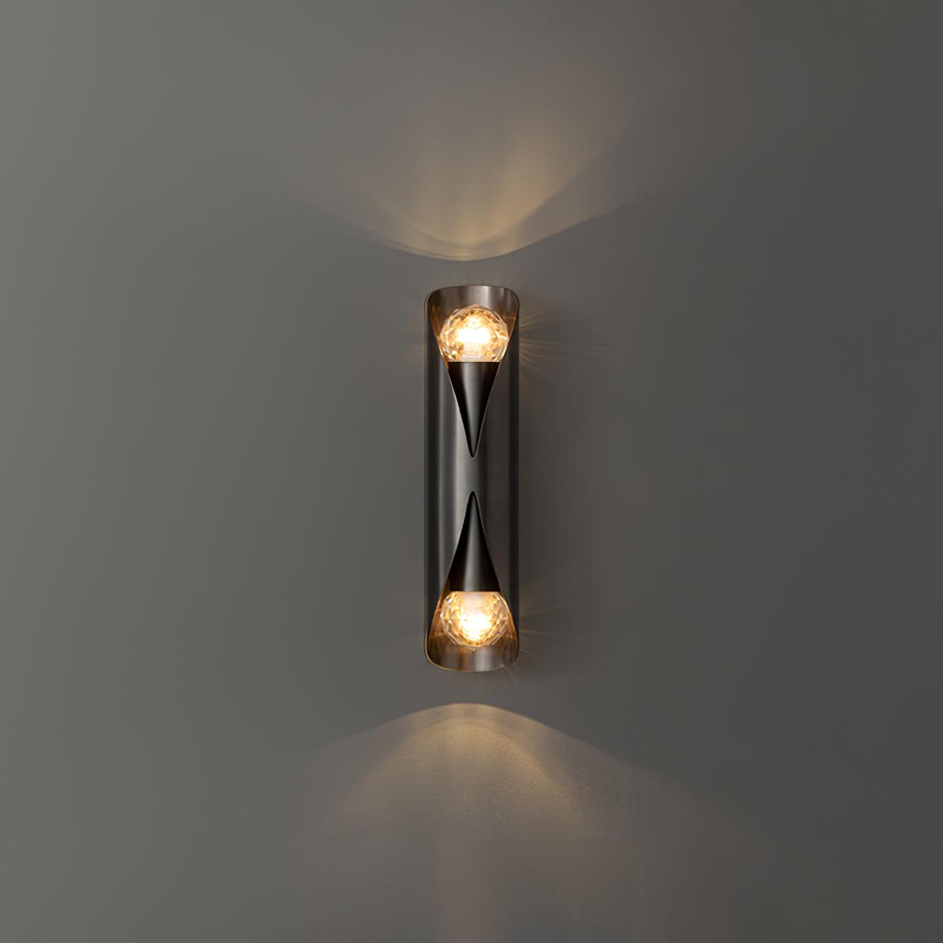 Luxury Diamonds Brass Wall Sconce Modern Textured Glass Vanity Light