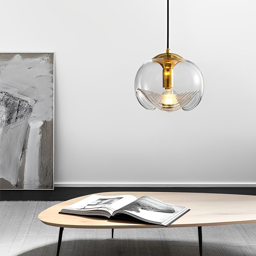 Luxury Electroplated Glass LED Pendant Light Modern Hanging Ceiling Lamp for Dining Room and Kitchen