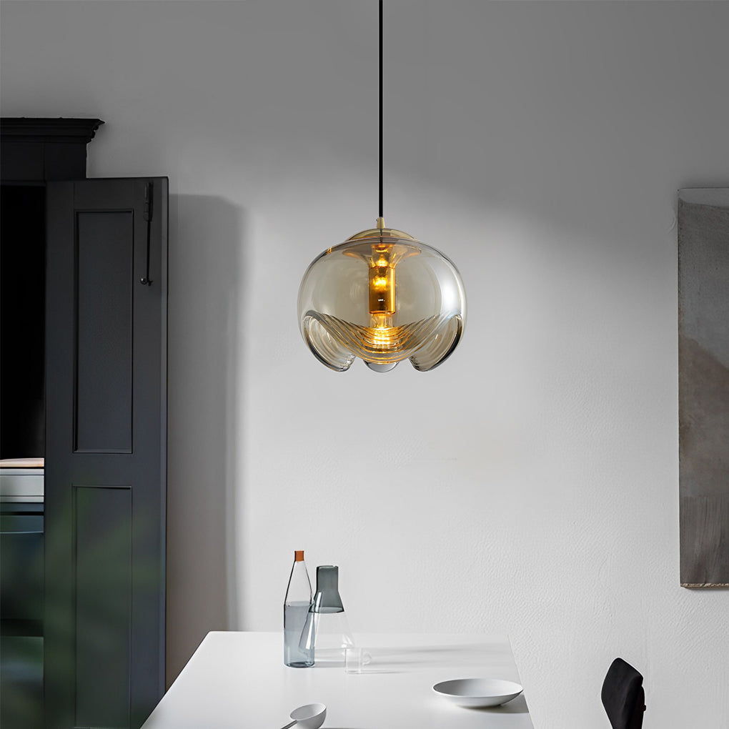 Luxury Electroplated Glass LED Pendant Light Modern Hanging Ceiling Lamp for Dining Room and Kitchen
