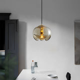 Luxury Electroplated Glass LED Pendant Light Modern Hanging Ceiling Lamp for Dining Room and Kitchen