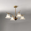 Luxury Flora Brass Chandelier with Elegant Frosted Glass Flower Petal Shades