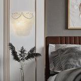 Luxury French Style Glass Feather Wall Lamp with Three Step Dimming LED Lighting