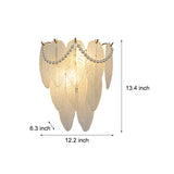 Luxury French Style Glass Feather Wall Lamp with Three Step Dimming LED Lighting