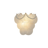 Luxury French Style Glass Feather Wall Lamp with Three Step Dimming LED Lighting