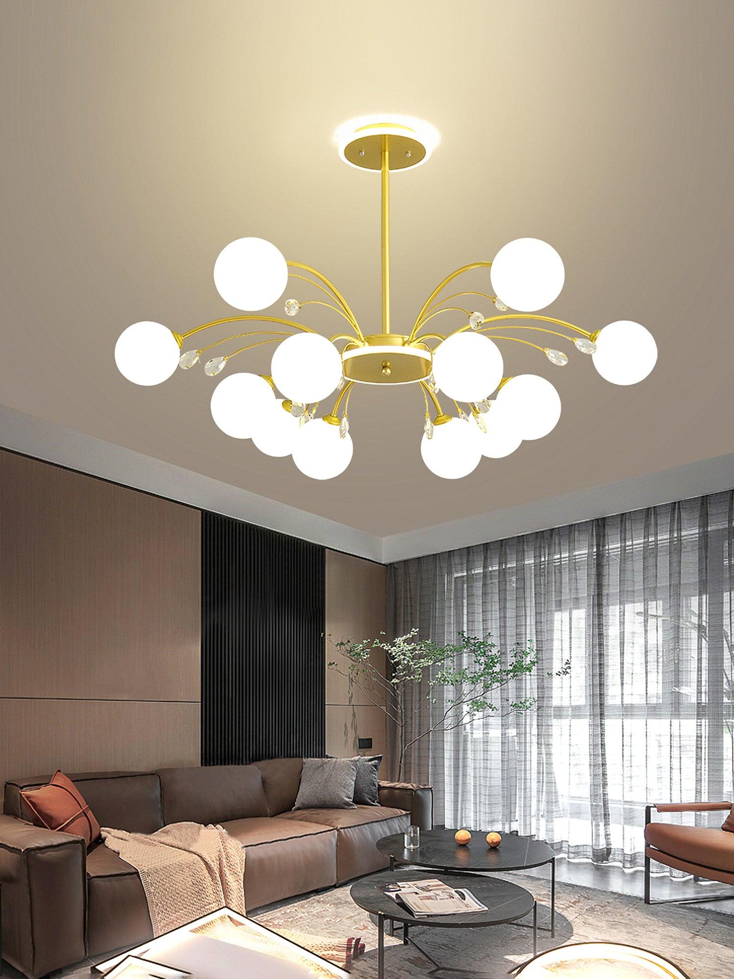 Luxury Glass Raindrop Chandelier Elegant Modern Ceiling Pendant Light Fixture