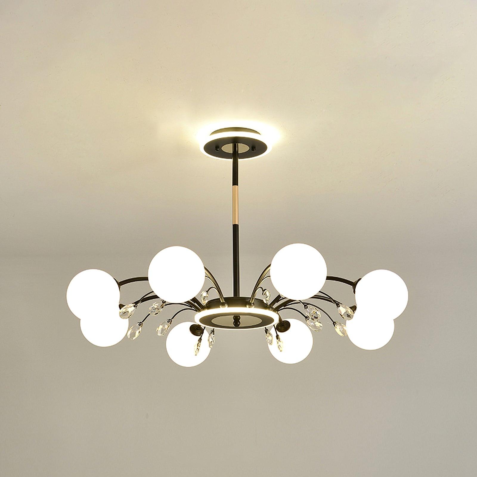 Luxury Glass Raindrop Chandelier Elegant Modern Ceiling Pendant Light Fixture