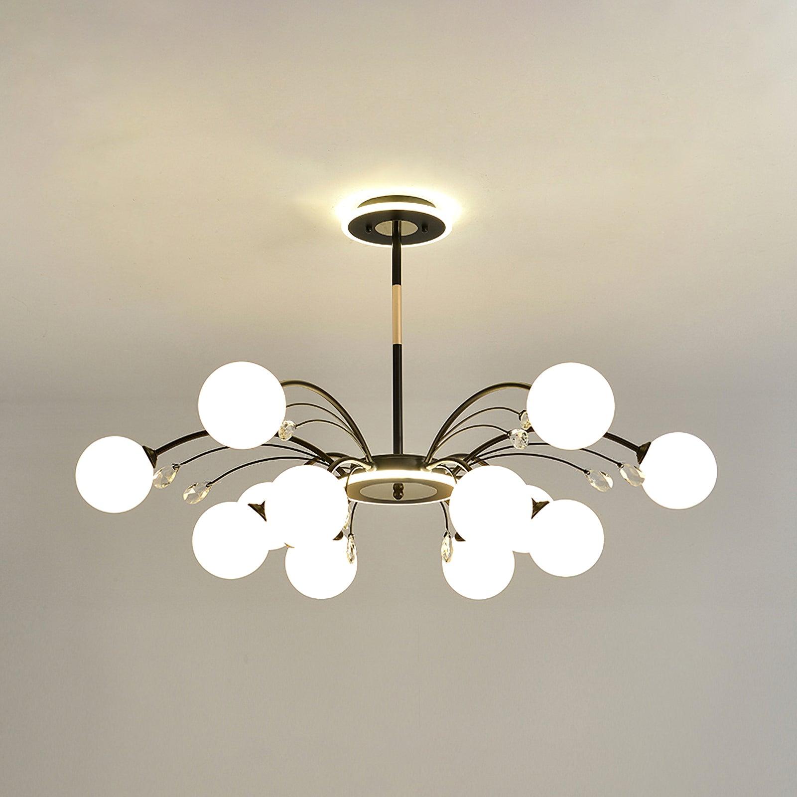 Luxury Glass Raindrop Chandelier Elegant Modern Ceiling Pendant Light Fixture