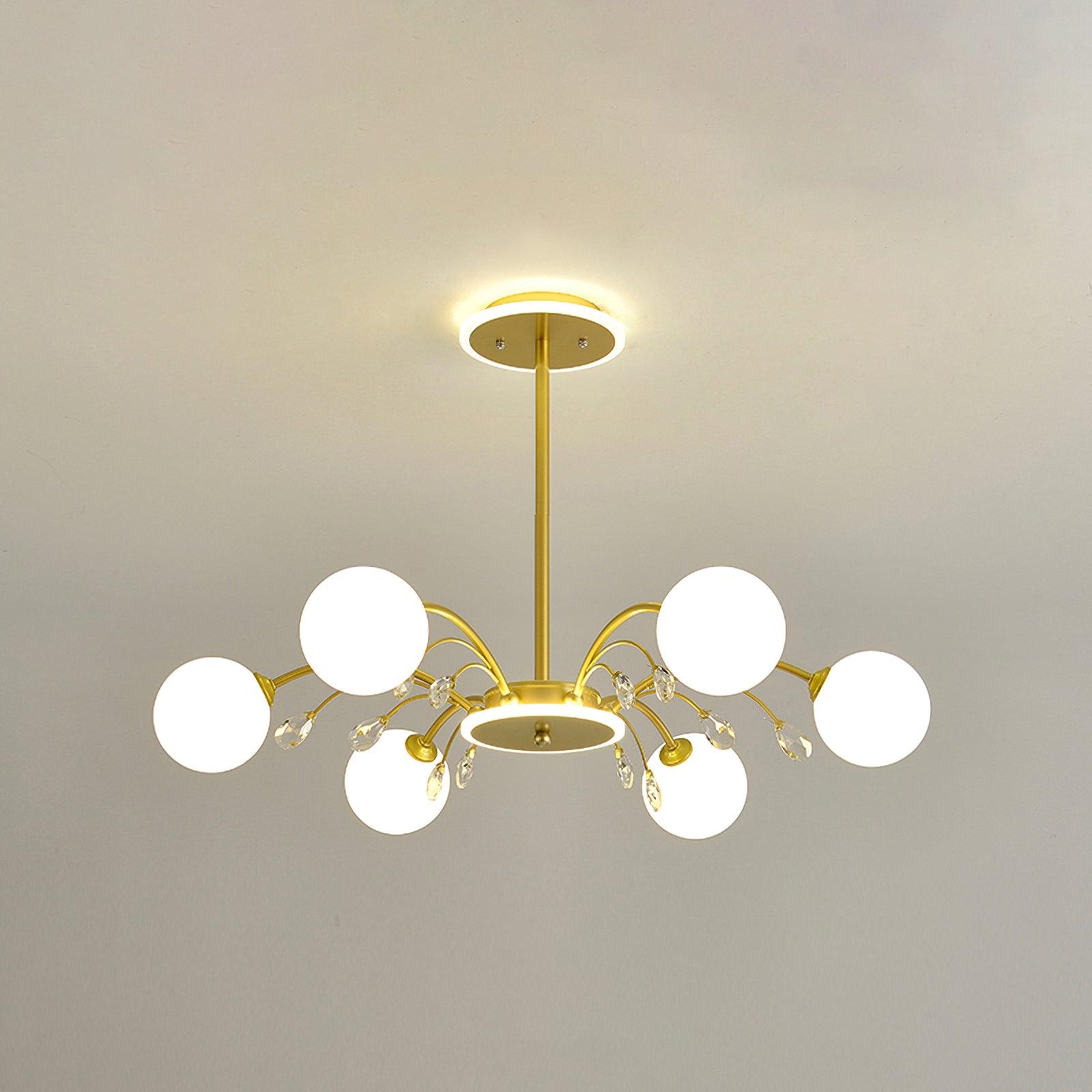 Luxury Glass Raindrop Chandelier Elegant Modern Ceiling Pendant Light Fixture