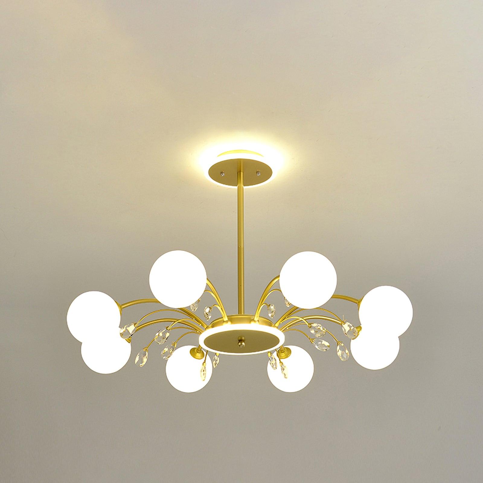 Luxury Glass Raindrop Chandelier Elegant Modern Ceiling Pendant Light Fixture