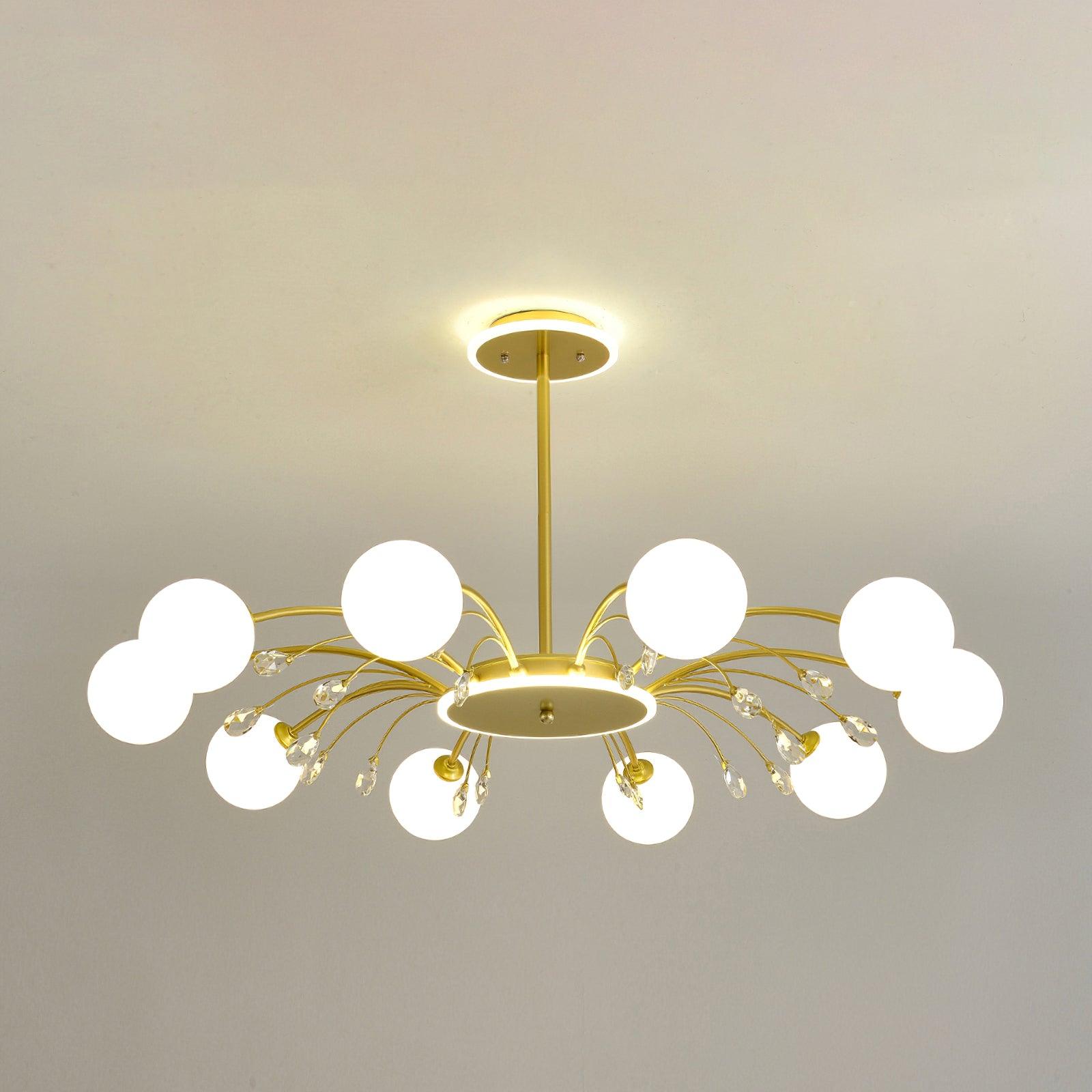 Luxury Glass Raindrop Chandelier Elegant Modern Ceiling Pendant Light Fixture