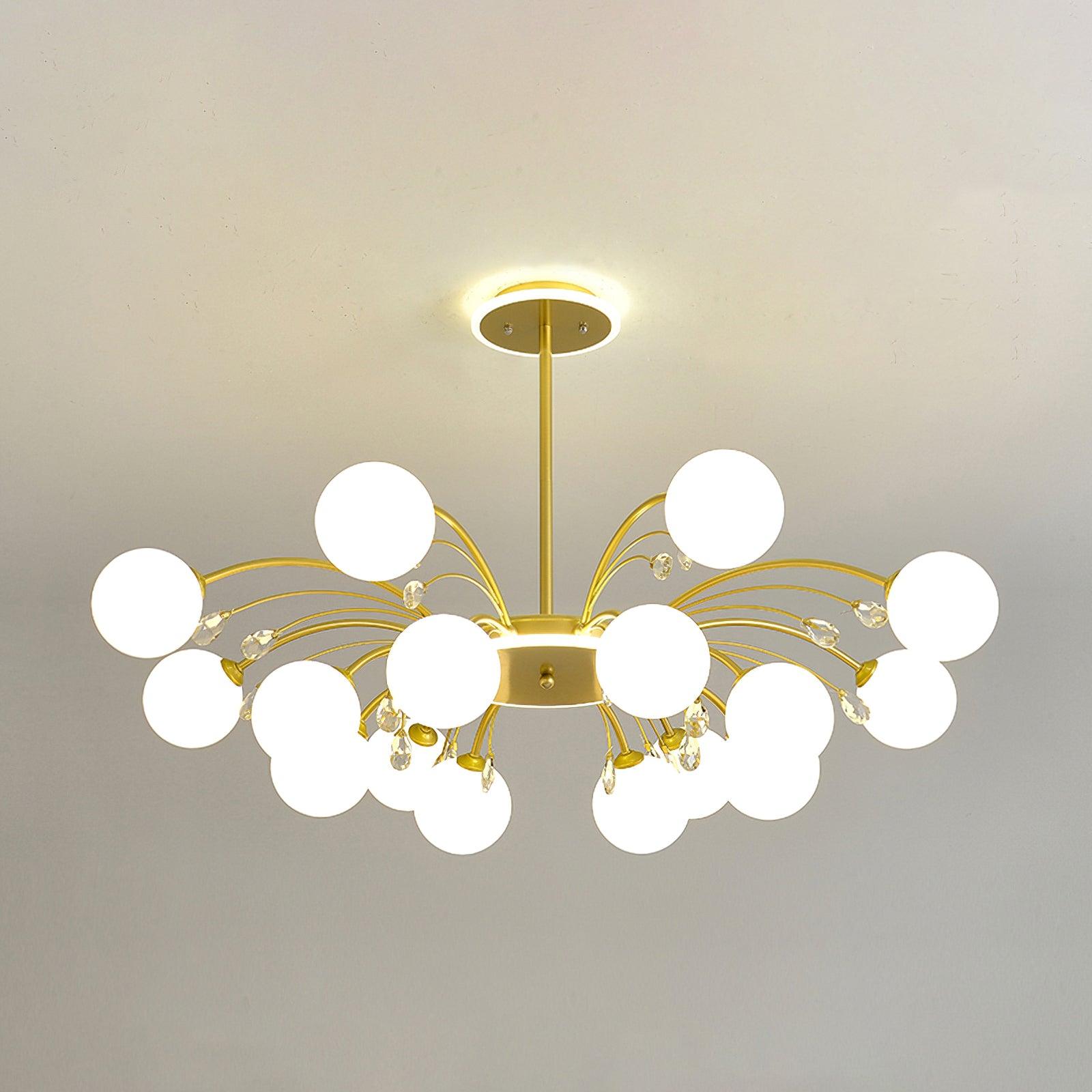 Luxury Glass Raindrop Chandelier Elegant Modern Ceiling Pendant Light Fixture