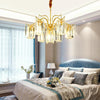 Luxury Gold Copper Crystal Chandelier LED Modern Glass Pendant Light for Living Room Dining Room