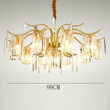 Luxury Gold Copper Crystal Chandelier LED Modern Glass Pendant Light for Living Room Dining Room