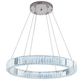 Luxury Gold Crystal Ring Chandelier Modern Integrated LED Wagon Wheel Pendant Light for Dining Room