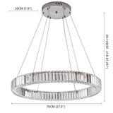 Luxury Gold Crystal Ring Chandelier Modern Integrated LED Wagon Wheel Pendant Light for Dining Room