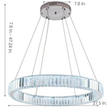 Luxury Gold Crystal Ring Chandelier Modern Integrated LED Wagon Wheel Pendant Light for Dining Room