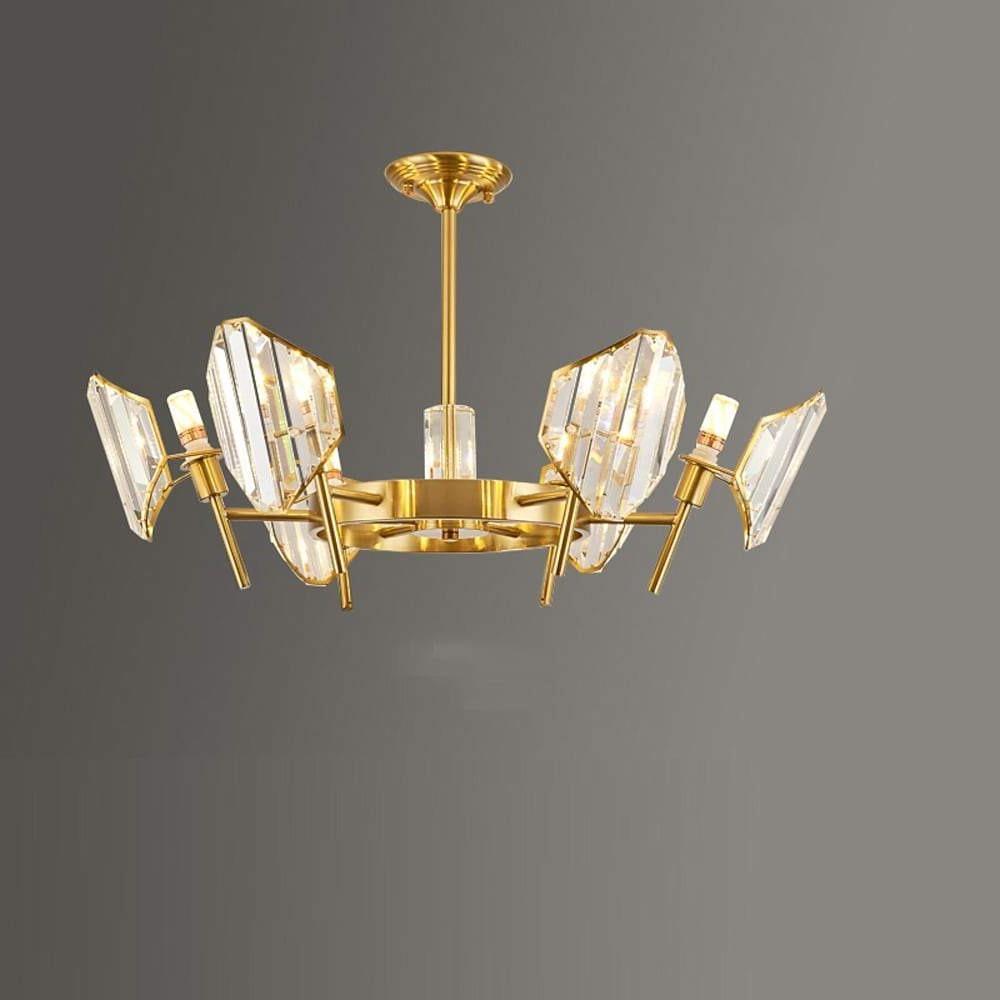 Luxury Gold Metal Ring Crystal Chandelier Elegant Pendant Lighting for Living and Dining Rooms