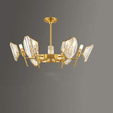 Luxury Gold Metal Ring Crystal Chandelier Elegant Pendant Lighting for Living and Dining Rooms
