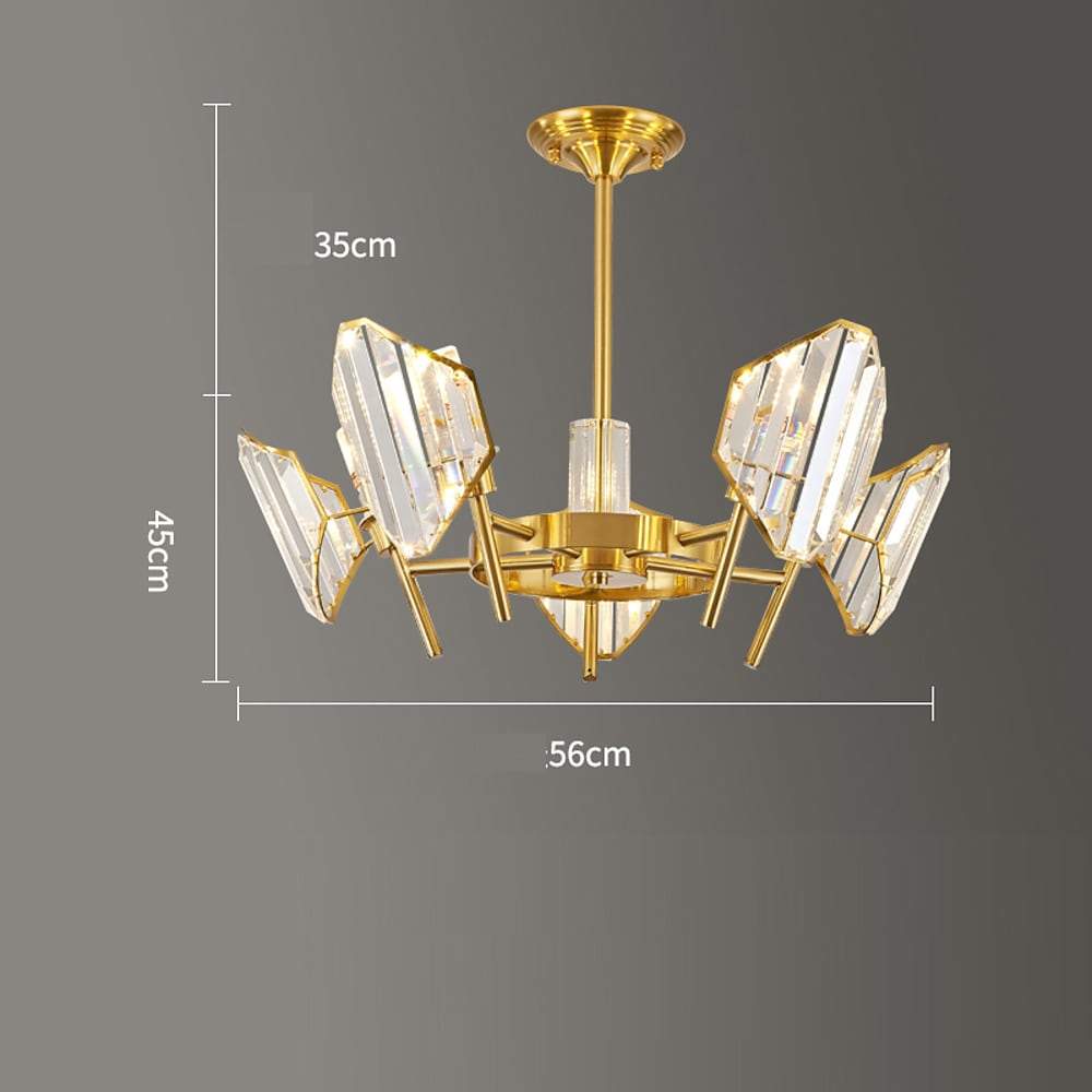 Luxury Gold Metal Ring Crystal Chandelier Elegant Pendant Lighting for Living and Dining Rooms