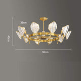 Luxury Gold Metal Ring Crystal Chandelier Elegant Pendant Lighting for Living and Dining Rooms