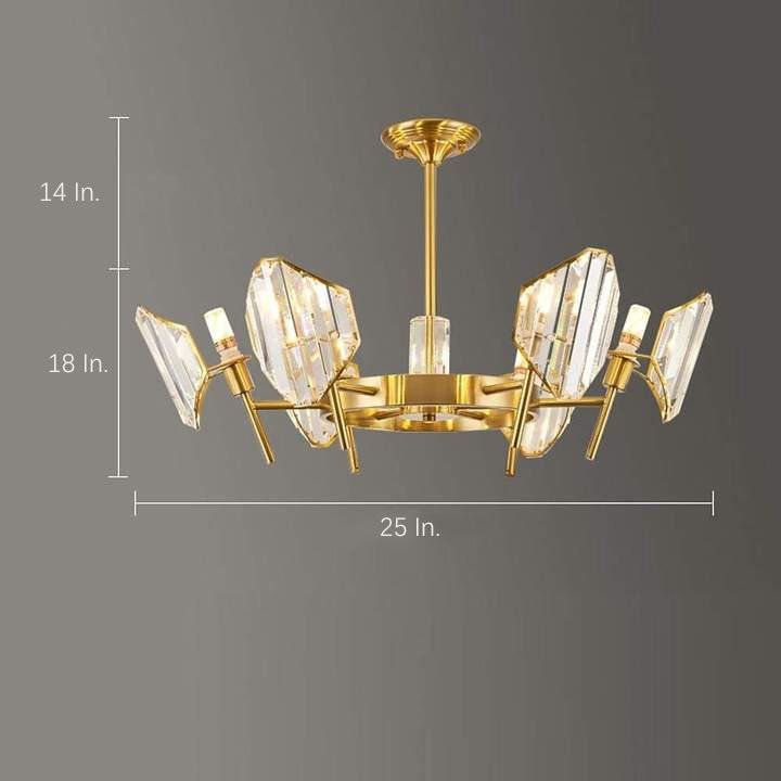 Luxury Gold Metal Ring Crystal Chandelier Elegant Pendant Lighting for Living and Dining Rooms