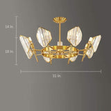 Luxury Gold Metal Ring Crystal Chandelier Elegant Pendant Lighting for Living and Dining Rooms