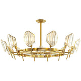 Luxury Gold Metal Ring Crystal Chandelier Elegant Pendant Lighting for Living and Dining Rooms