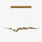 Luxury Gold Ribbon Crown LED Pendant Light Modern Hanging Chandelier Fixture