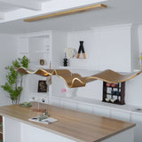 Luxury Gold Ribbon Crown LED Pendant Light Modern Hanging Chandelier Fixture