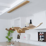 Luxury Gold Ribbon Crown LED Pendant Light Modern Hanging Chandelier Fixture