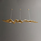 Luxury Gold Ribbon Crown LED Pendant Light Modern Hanging Chandelier Fixture
