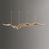 Luxury Gold Ribbon Crown LED Pendant Light Modern Hanging Chandelier Fixture