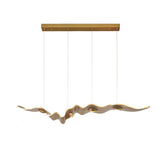 Luxury Gold Ribbon Crown LED Pendant Light Modern Hanging Chandelier Fixture