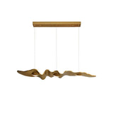 Luxury Gold Ribbon Crown LED Pendant Light Modern Hanging Chandelier Fixture