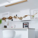 Luxury Gold Ribbon Crown LED Pendant Light Modern Hanging Chandelier Fixture