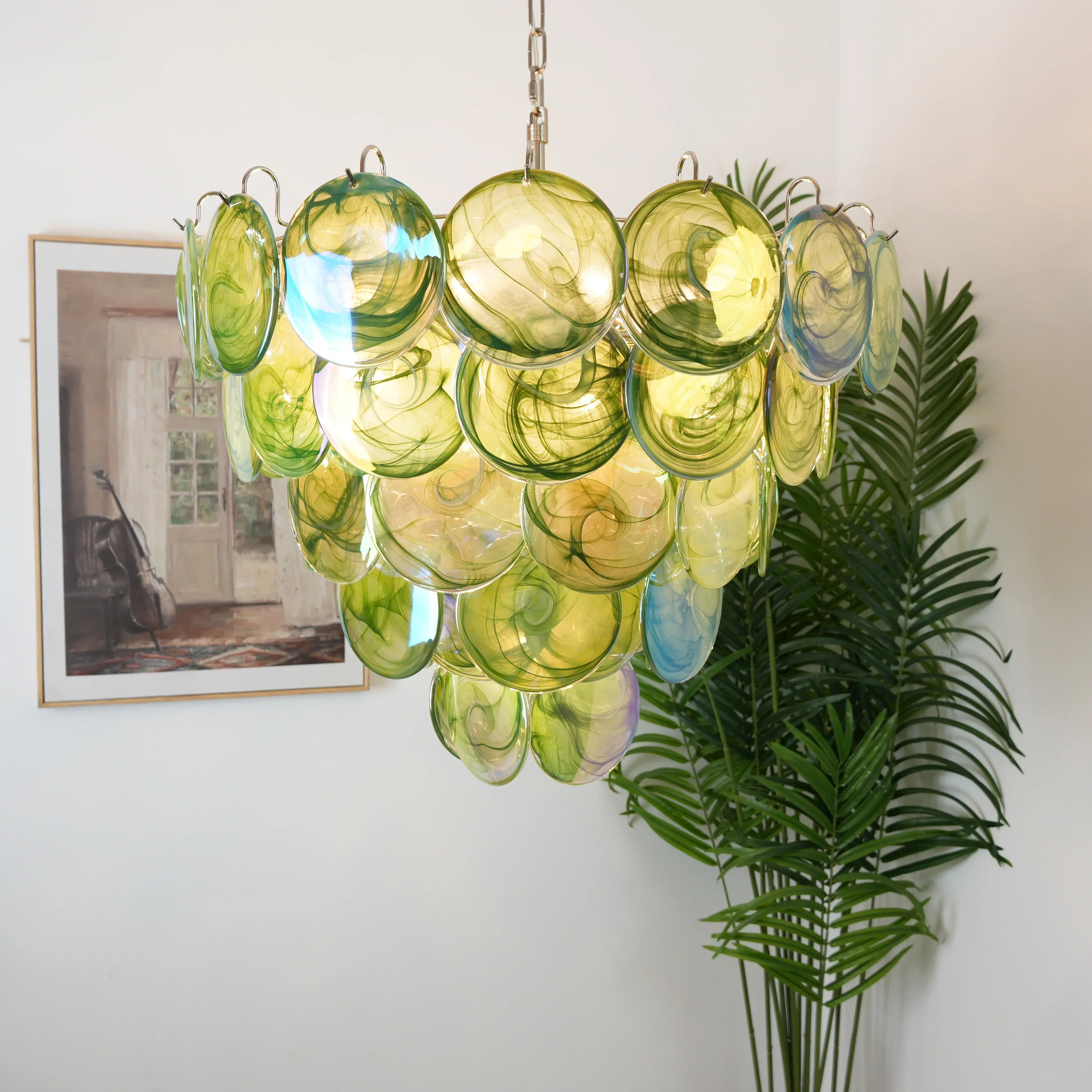 luxury-green-murano-iridescent-glass-disc-chandelier-elegant-mid-century-modern-ceiling-lamp