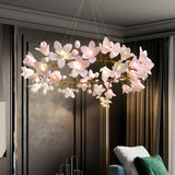 Luxury Handcrafted Ceramic Blossom Chandelier Brass Floral Pendant Ceiling Light Fixture