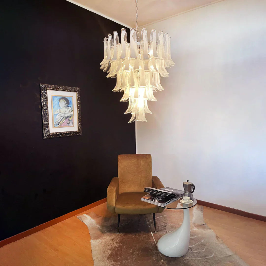 luxury-handcrafted-clear-glass-petal-chandelier-vintage-murano-style-hanging-light