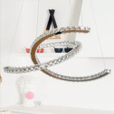 Luxury K9 Crystal Double C Ring Pendant Light Modern Silver Stainless Steel LED Chandelier Lighting
