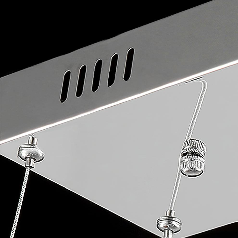 Luxury K9 Crystal Double C Ring Pendant Light Modern Silver Stainless Steel LED Chandelier Lighting
