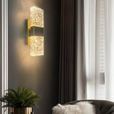 Luxury LED Crystal Wall Sconce Modern Water Ripple Glass Lighting for Living Room and Hallway