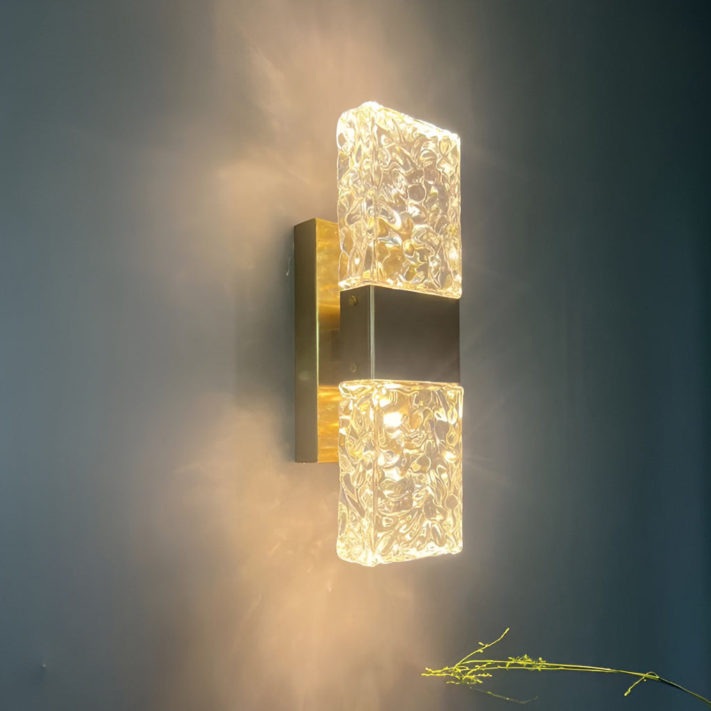 Luxury LED Crystal Wall Sconce Modern Water Ripple Glass Lighting for Living Room and Hallway