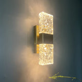 Luxury LED Crystal Wall Sconce Modern Water Ripple Glass Lighting for Living Room and Hallway