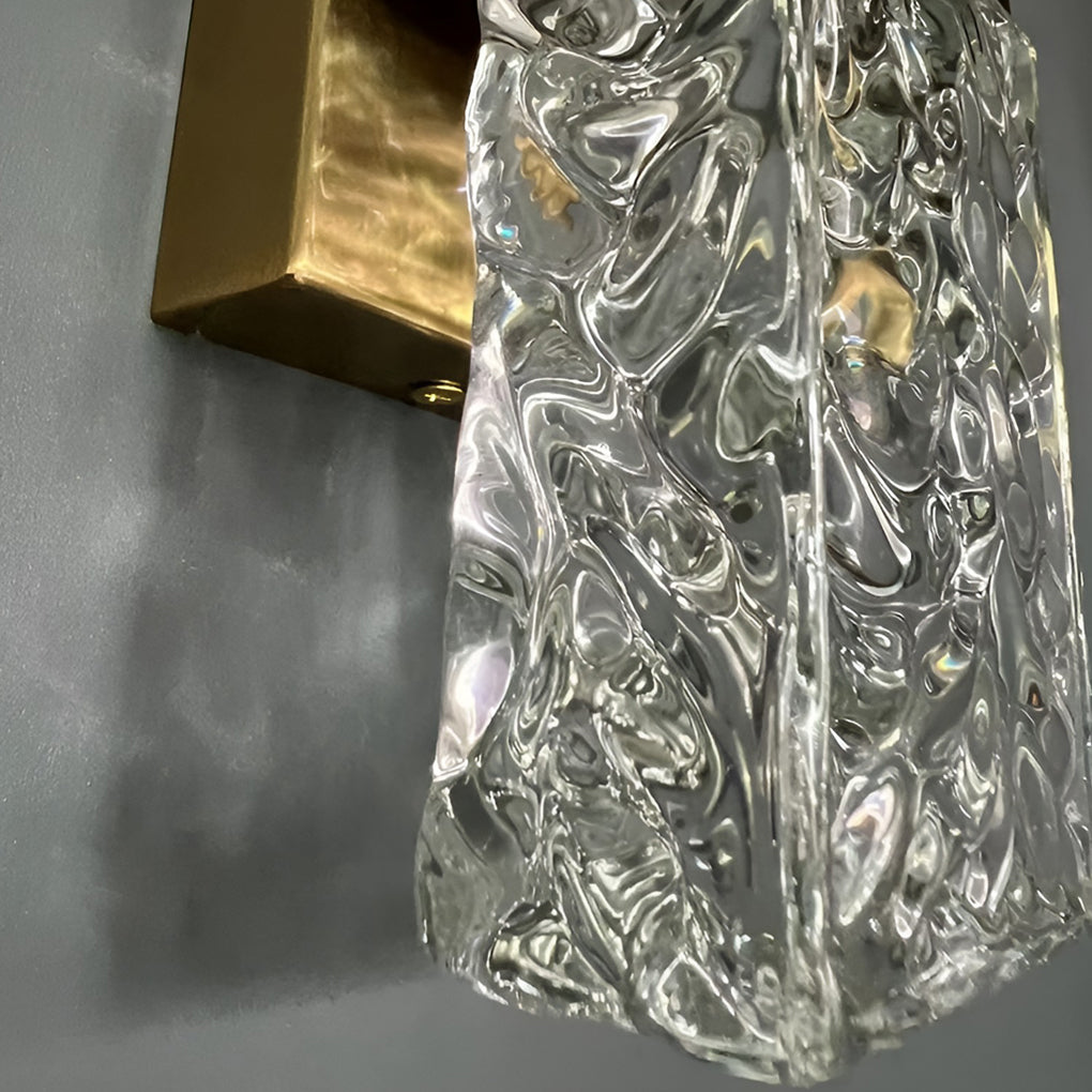 Luxury LED Crystal Wall Sconce Modern Water Ripple Glass Lighting for Living Room and Hallway
