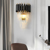 Luxury Modern Crystal Wall Sconce Gold and Black Hardware LED Light Fixture for Bedroom