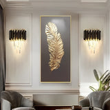 Luxury Modern Crystal Wall Sconce Gold and Black Hardware LED Light Fixture for Bedroom