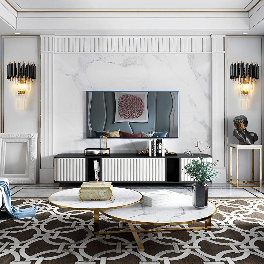 Luxury Modern Crystal Wall Sconce Gold and Black Hardware LED Light Fixture for Bedroom